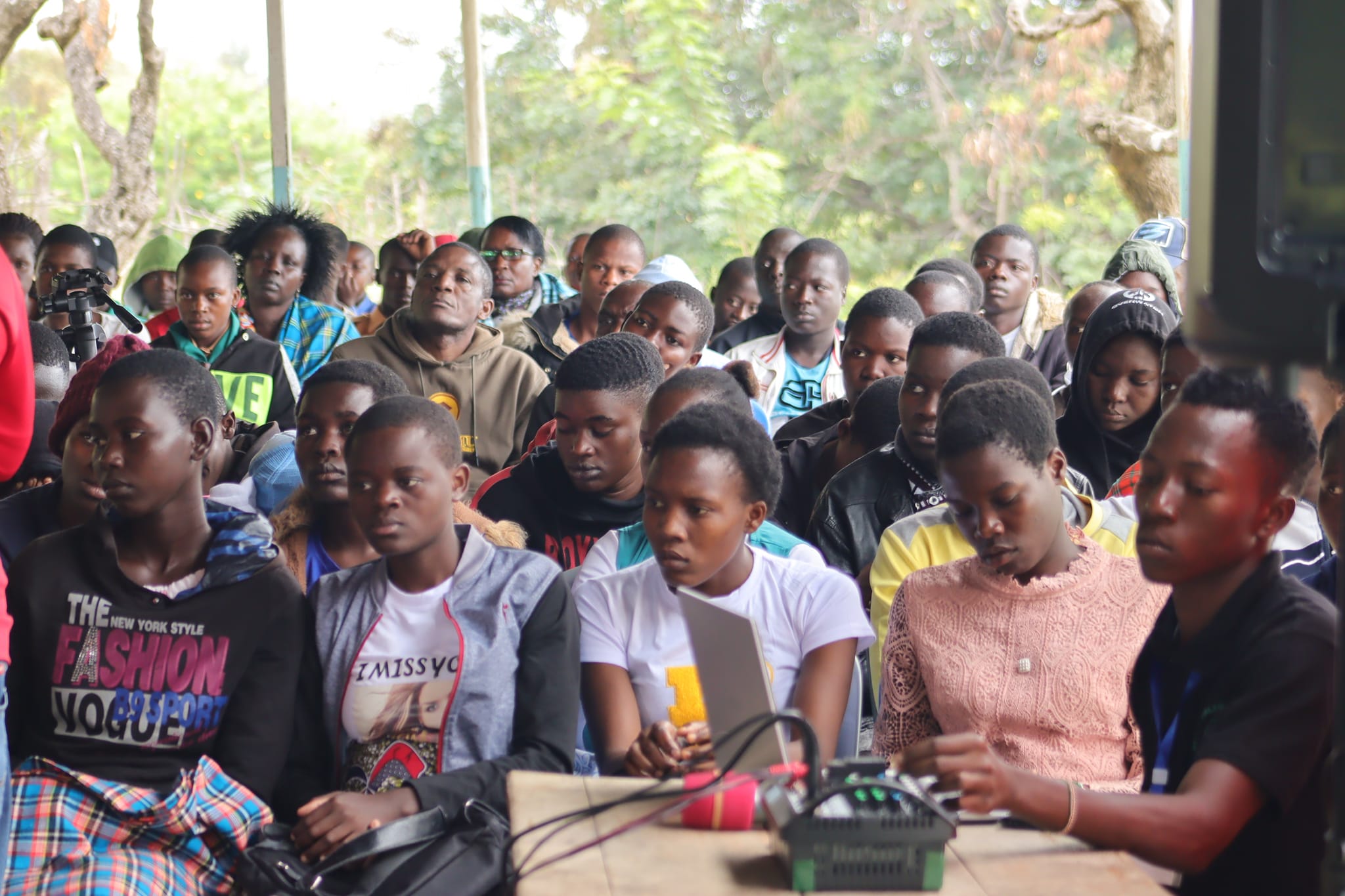 Students at career guidance event